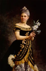Portret van de operazangeres Ida Basilier-Magelssen 1846-1928 als Philine in Opera, 1887