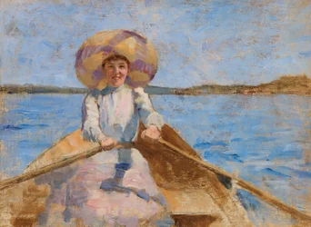 Roeiende vrouw, schets
