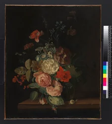 Een vaas met bloemen, voor 1693