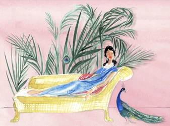 Maharani in de tropen, 2019 (aquarel op papier)