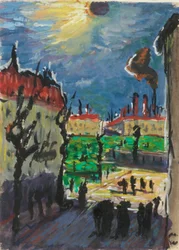 Zonsverduistering, c.1930 (gouache  Oost-Indische inkt op papier)