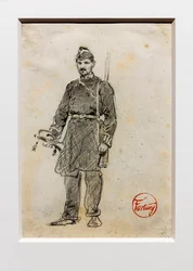 De hoorn van generaal Prim, circa 1860 (grafietpotlood op papier)