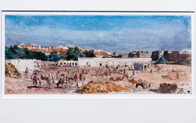 Noord-Afrikaans landschap, na 1862 (aquarel over voorbereidende grafiettekening op dik velijnpapier)