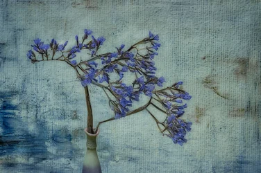 Rustieke blauwe bloemenvaas