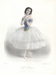 Italiaanse balletdanseres Amalia Ferraris in het Ballet des Elfes in de Opera van Parijs, ca. 1860