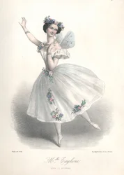 Italiaanse balletdanseres Marie Taglioni in het ballet Le Sylphide van haar vader Filippo Taglioni in de Opera van Parijs