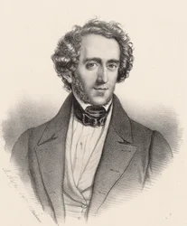 Portret van de pianist en componist Felix Mendelssohn Bartholdy 1809-1847