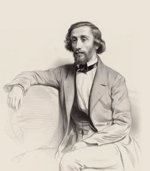 Portret van de pianist en componist Julius Schulhoff, 1854