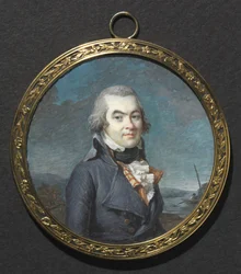 Portret van een man in een landschap