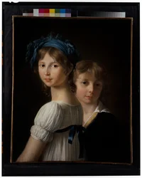 Portret van een zus en haar jongere broer
