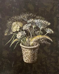 Rustieke mand met wilde bloemen