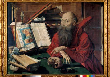 Voorstelling van Sint Hiëronymus in zijn studeerkamer