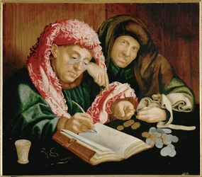 De geldwisselaar, naar Reymerswaele (schilderij op eikenhout)