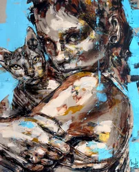 Katrina, 2024 (acryl en olieverf op omgekeerd doek)