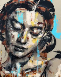 Meditate, 2024 (acryl en olieverf op omgekeerd doek)