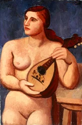 Naakt met Mandoline