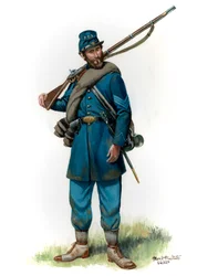 151e Pennsylvania Infantry Sergeant 1863, 2024 (aquarel en gouache op Bristol)