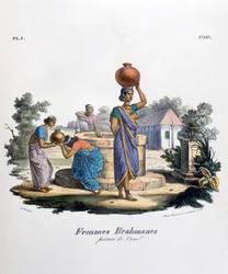 Brahmaanse vrouw die water verzamelt, 1828