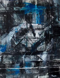 Dynamische blauwe streken
