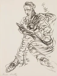 Zelfportret als tekenaar, ca. 1908