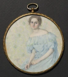 De blauwe jurk Portret van Ethel Coe, 1899
