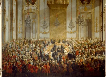 Officieel banket georganiseerd voor het huwelijk van Prinses Isabella van Parma met Keizer Jozef II op 06/10/1760 (detail)