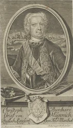 Portret van Graaf Burkhard Christoph von Münnich 1683-1767, ca. 1730
