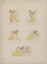 Pagina uit de Humours of Cynicus (gekleurde gravure)