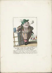 De dwerg Dan Hagel als een Hollandse bootsknecht, ca. 1710