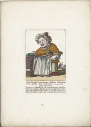 De dwerg Frau Agatha Zipperlingin met hondje, ca. 1710