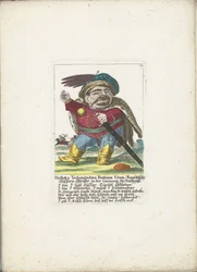 De dwerg Holloka Tschimitschko Buttiam Uran als huzaar, ca. 1710