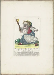 De dwerg Malper Höllriglin als waardin, ca. 1710