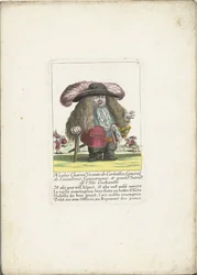 De dwerg Nicolas Charon als een generaal van de cavalerie, ca. 1710