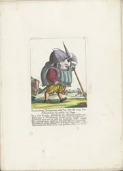 De dwerg Pantaleon Bürgman van de Zwitserse Garde te Rome, ca. 1710