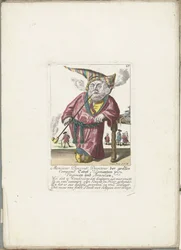 De dwerg Piperouk als directeur van een tabakscompagnie, ca. 1710