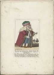 De dwerg Vincentz Zipperling in een bontjas, ca. 1710