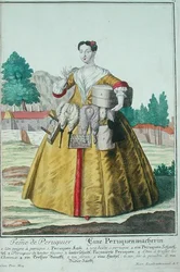 De vrouw van de pruikenmaker, gepubliceerd in Augsburg, ca. 1735