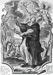 Vincent Ferrer (1350-1419), Spaanse Dominicaan, gravure door Martin Engelbrecht (1684-1756)