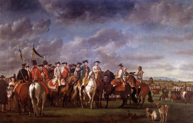 Keizer Jozef II van Oostenrijk in het kamp van Minkendorf nabij Baden in 1788