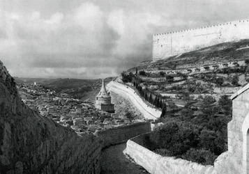 Joodse begraafplaatsen nabij de muur van Jeruzalem, 1937