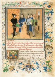 Het gevecht tussen deugd en geluk, gedicht van Martin Le Franc in opdracht van PhilippeLe Bon van Bourgondië (perkament)