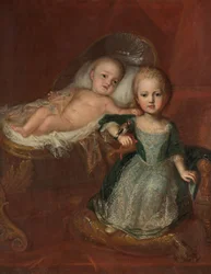 Duits: Prins Johann Theodor, zoon van Max Emanuel, met een van zijn broers Johann Theodor van Beieren en zijn broer