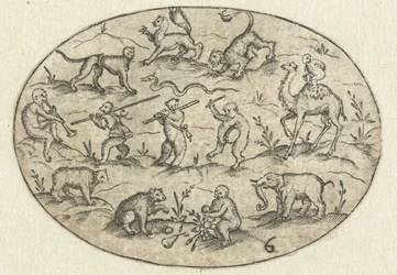 Ovaal met veertien dieren