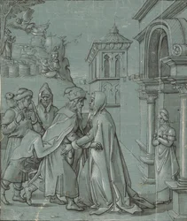 De ontmoeting van Joachim en Anna bij de Gouden Poort