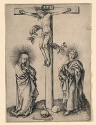 Christus aan het kruis met Maria en Johannes