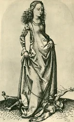 St. Margaretha vertrapt een demon, midden-late 15e eeuw, 1943
