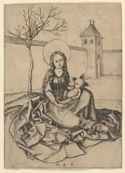 De Madonna en Kind in de binnenplaats, ca. 1435-1491