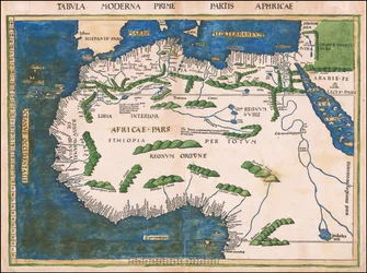 1513 kaart van Noord- en West-Afrika door Martin Waldseemüller