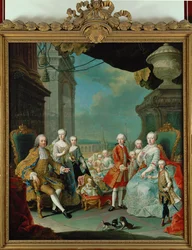 Keizer Frans I, Maria Theresia en hun kinderen (schilderij op doek)