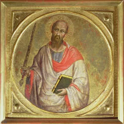 Paulus de apostel (getemperd op goudgrond)